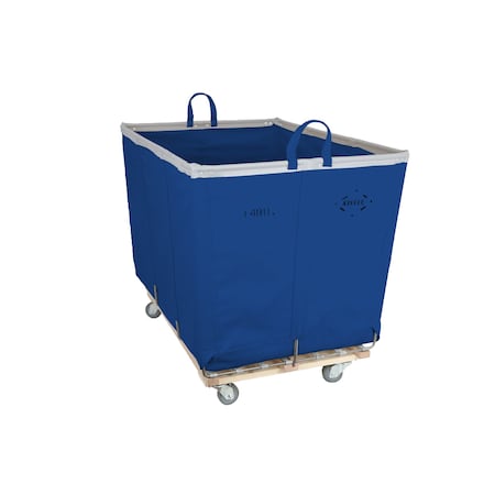 Steele Canvas Basket 14 BU Permanent Truck Blue Vinyl w/Grey Vinyl - 5in Casters 2 Swivel 2 Rigid 9314VBLUVGRYW5